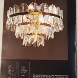 Chandelier Kalmar 'Corina', gilded brass and glass, Austria, 1970.