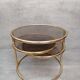 Table basse laiton 3 niveaux pivotants des années 1970 style de Milo Baughman Italie