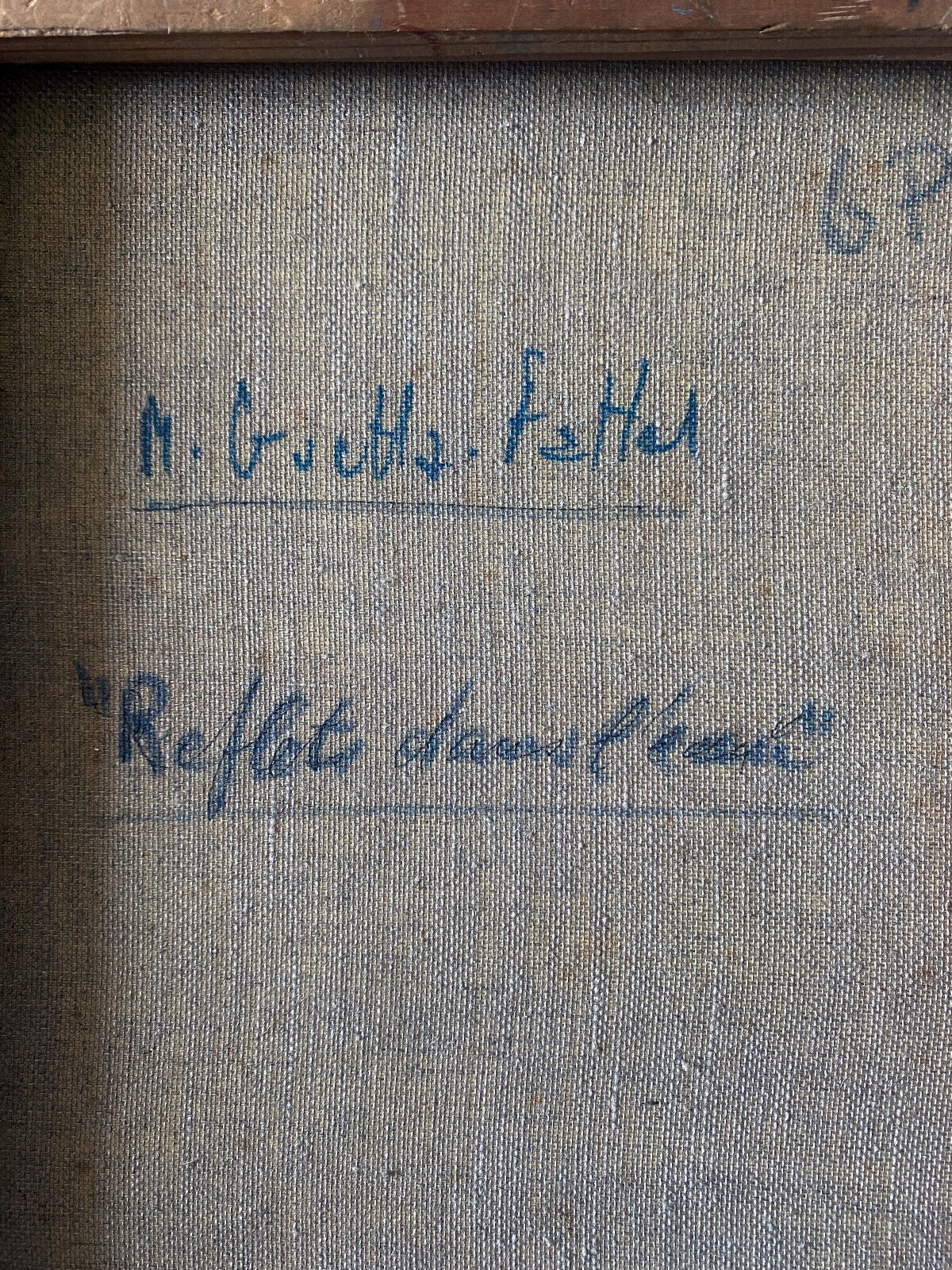 Table "Reflections in water" HST from 1942 by Marcelle GUETTA-FATTAL (1922-2009)