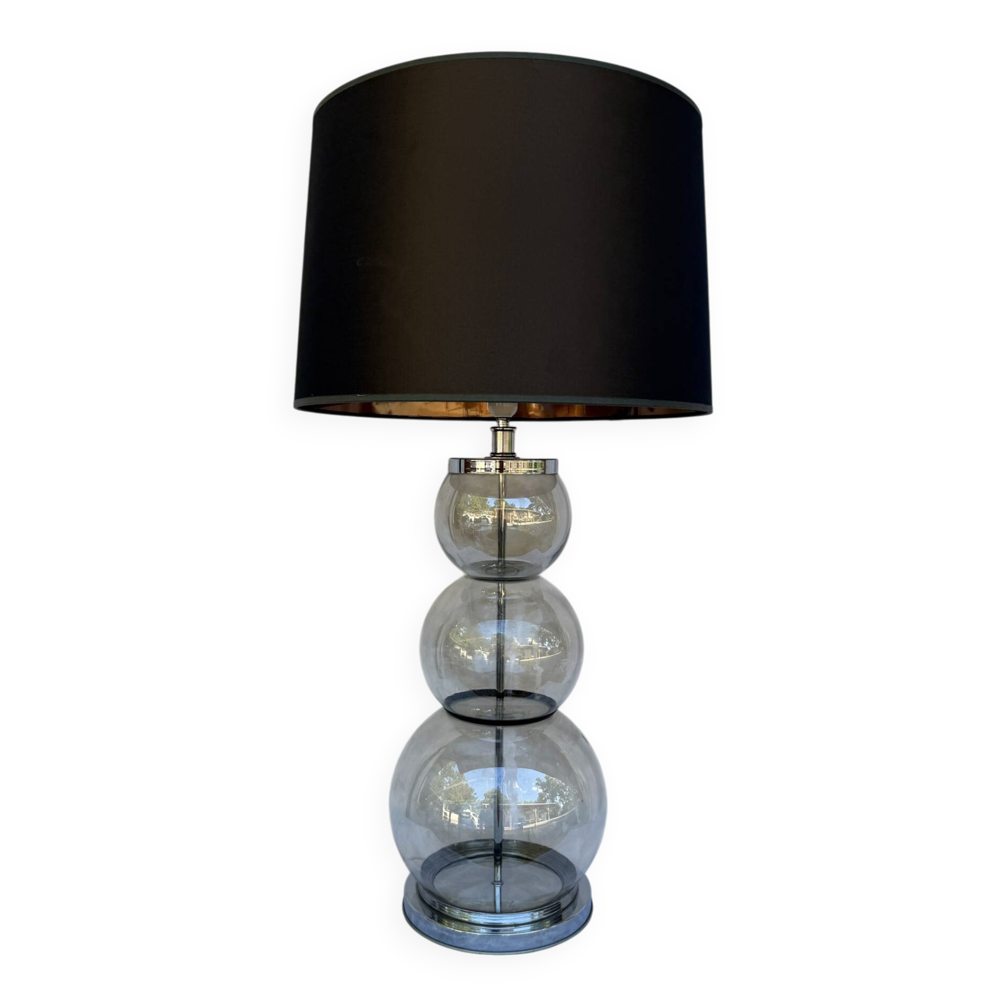 Large glass table lamp Delmas 1970