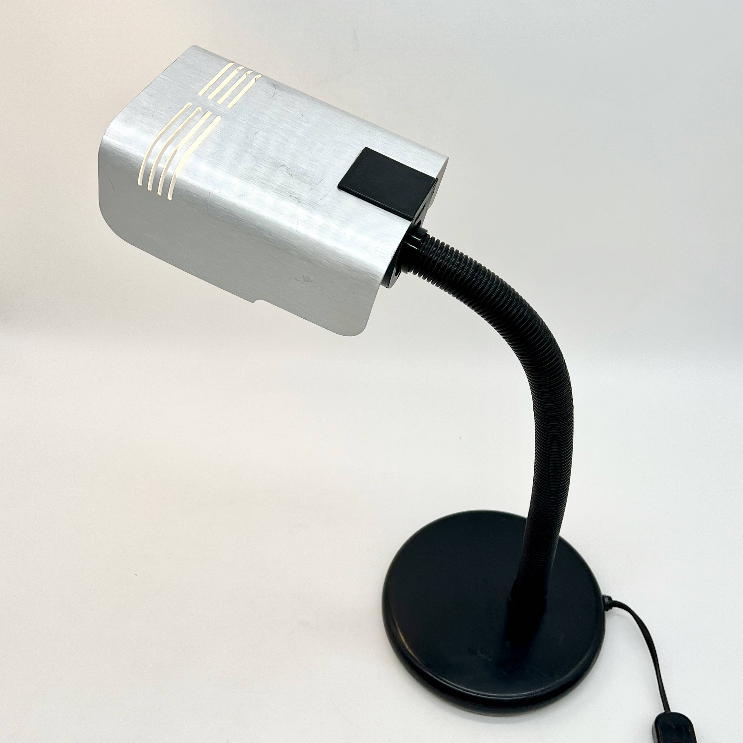 Targetti Sankey “brushed aluminum” lamp, 1960s/70s, Italy
