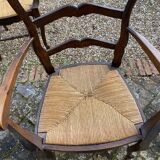 Set of 2 wooden armchairs and canage