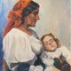 HST Beautiful maternity with sleeping child signed G. Gloria early XX °