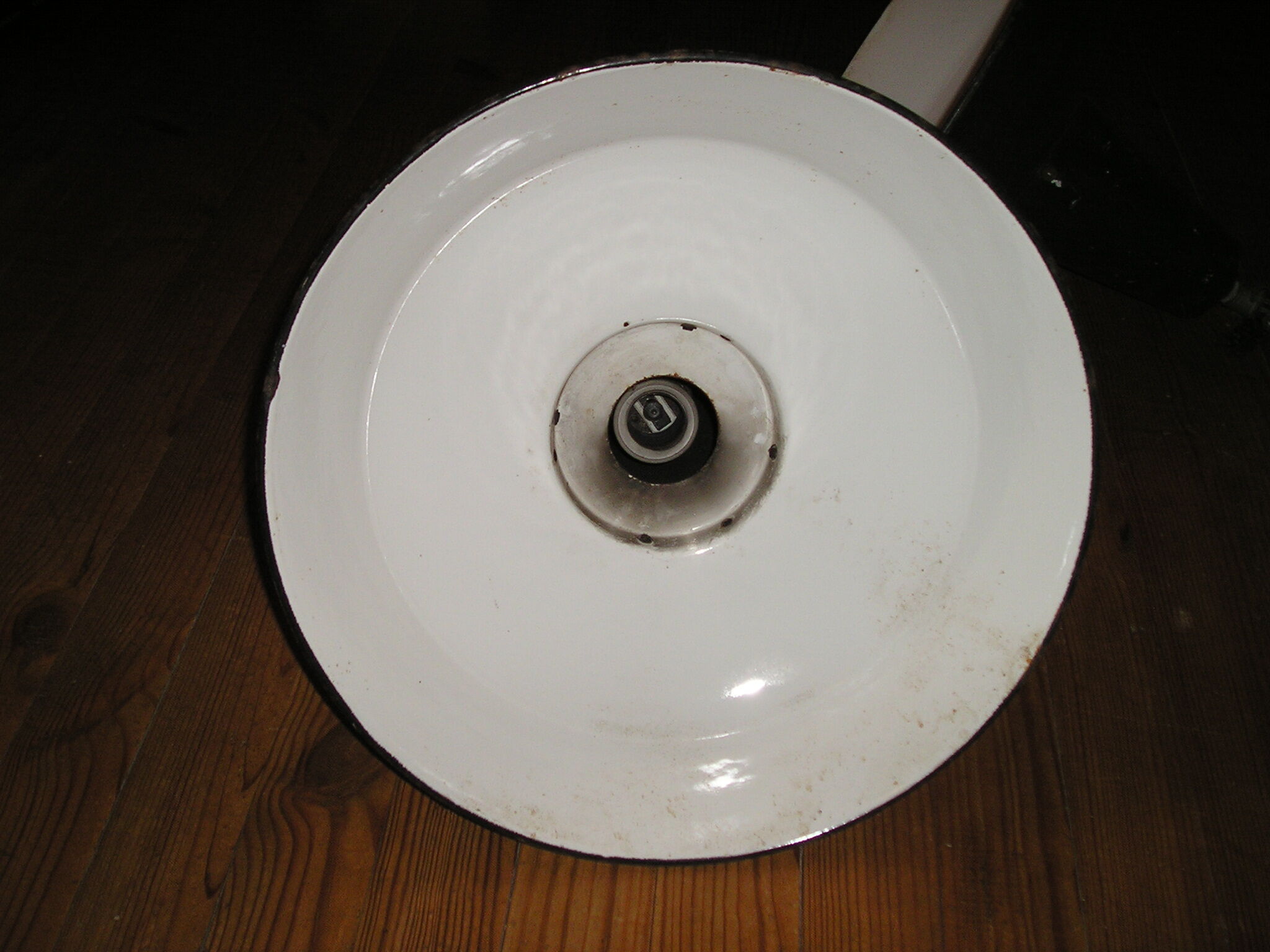 Pair of enameled sheet metal pendants