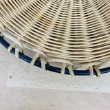 50s metal rattan tray