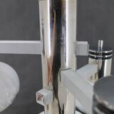 1970s Chrome Plated Chandelier with Murano Glass , Italy