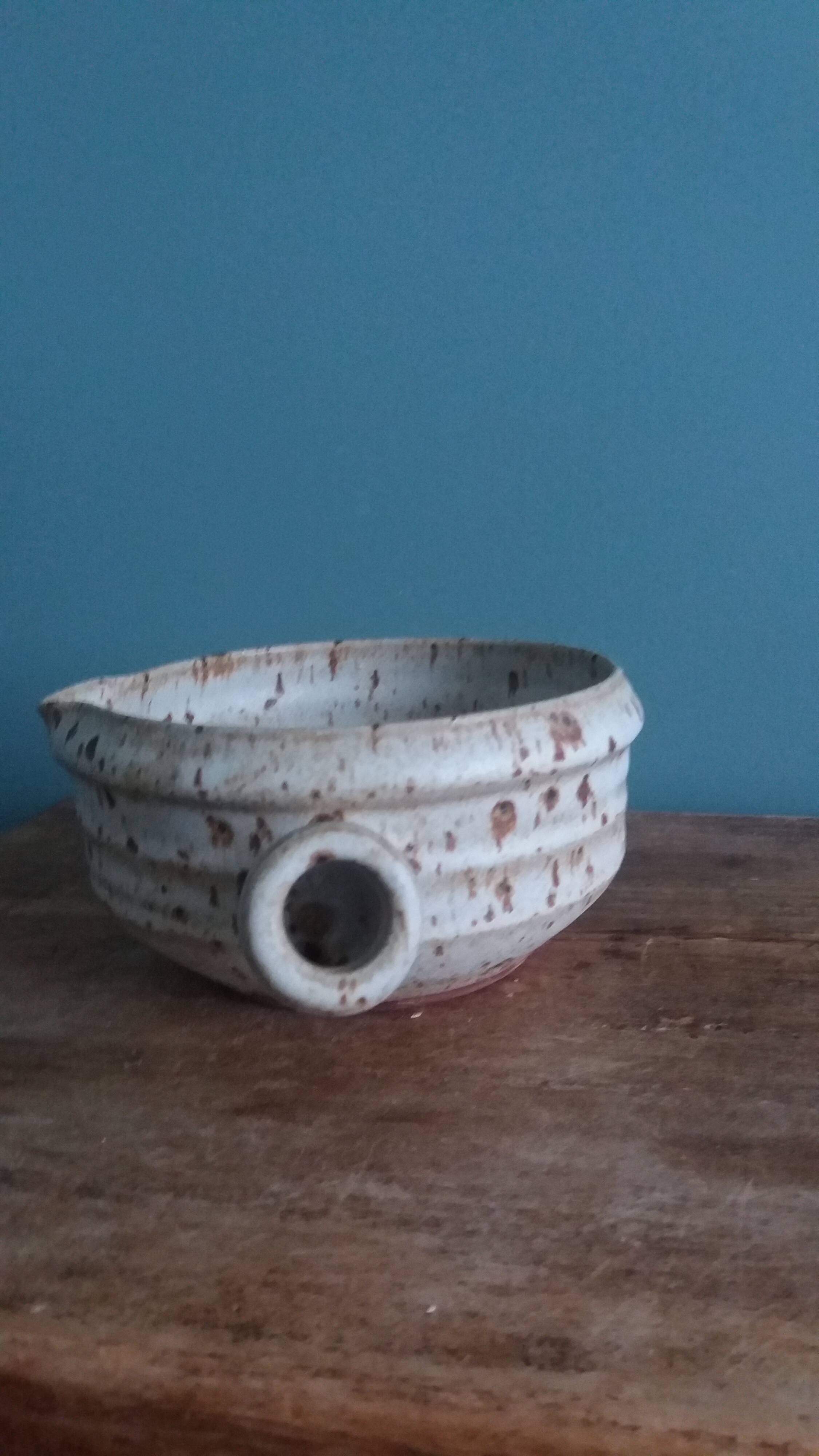 Sauceboat, fondue pot signed Gustave Tiffoche, Saint-Nazaire, 1975