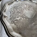 Sheffield chiseled silver metal tray