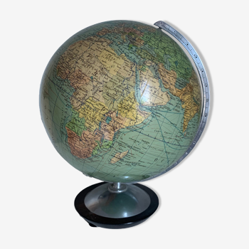 Globe vintage terrestre verre Colomb édition politique, 1950