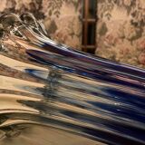 Large vintage blue glass vase