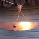 Art Deco ceiling lamp in pink pressed molded glass -