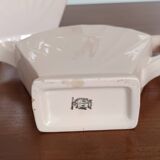 Saint Amand Art Deco earthenware creamer and sugar bowl