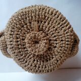 Basket braided with natural fibers