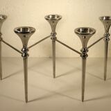 Design chandelier in silver metal