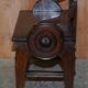 Antique entrance bench by Jas Shoolbred with brass fittings and walnut frame circa 1890.