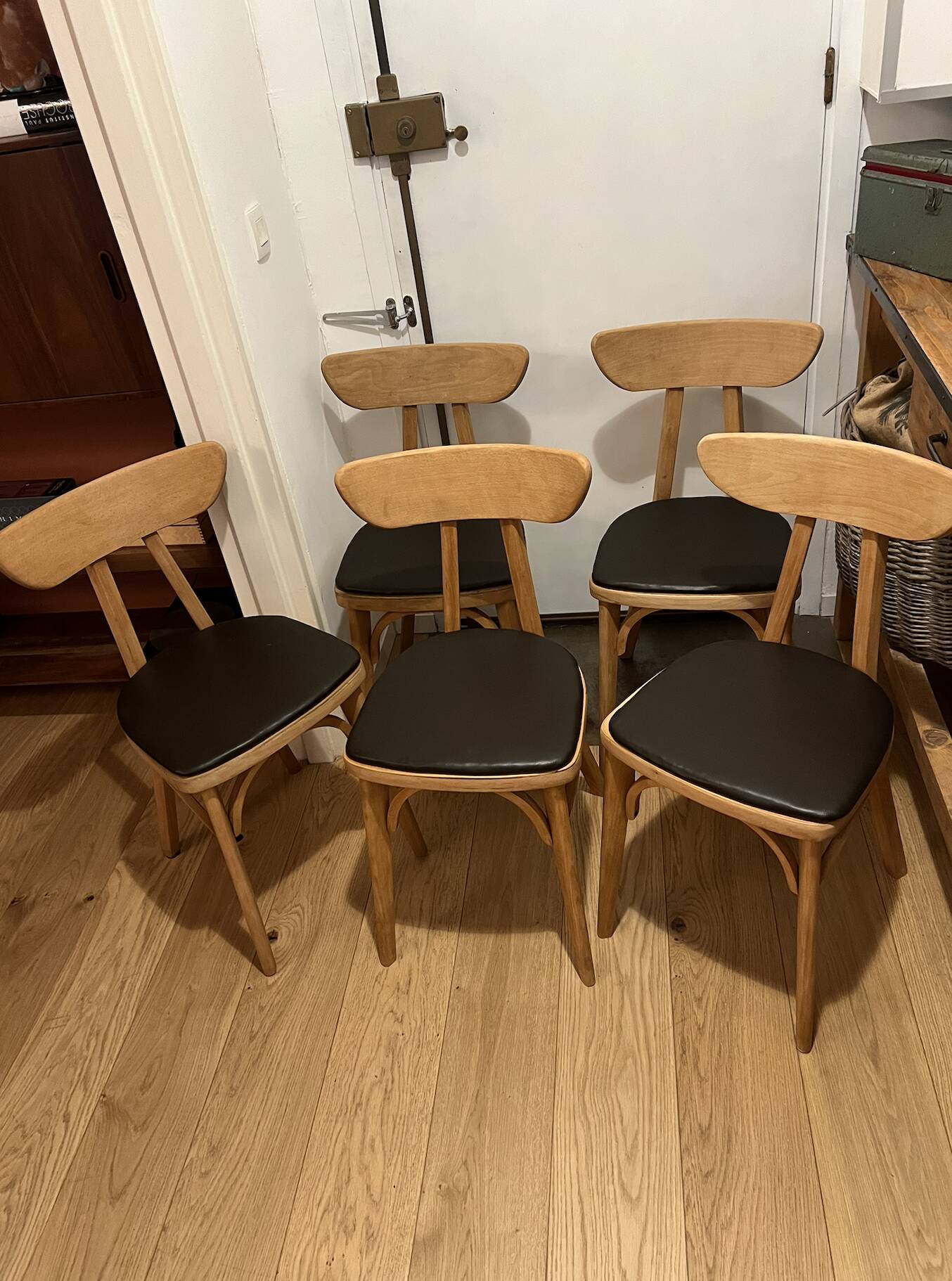 (Lot) 5 chairs model Banane stamped Lutherma.