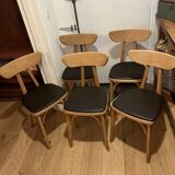 (Lot) 5 chairs model Banane stamped Lutherma.