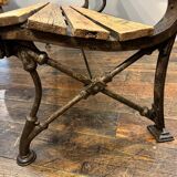 Industrial style metal and wood bench