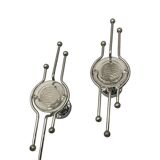 Steel Italian Sconces Sculptural Form Glass Lens 1970 Stilkronen