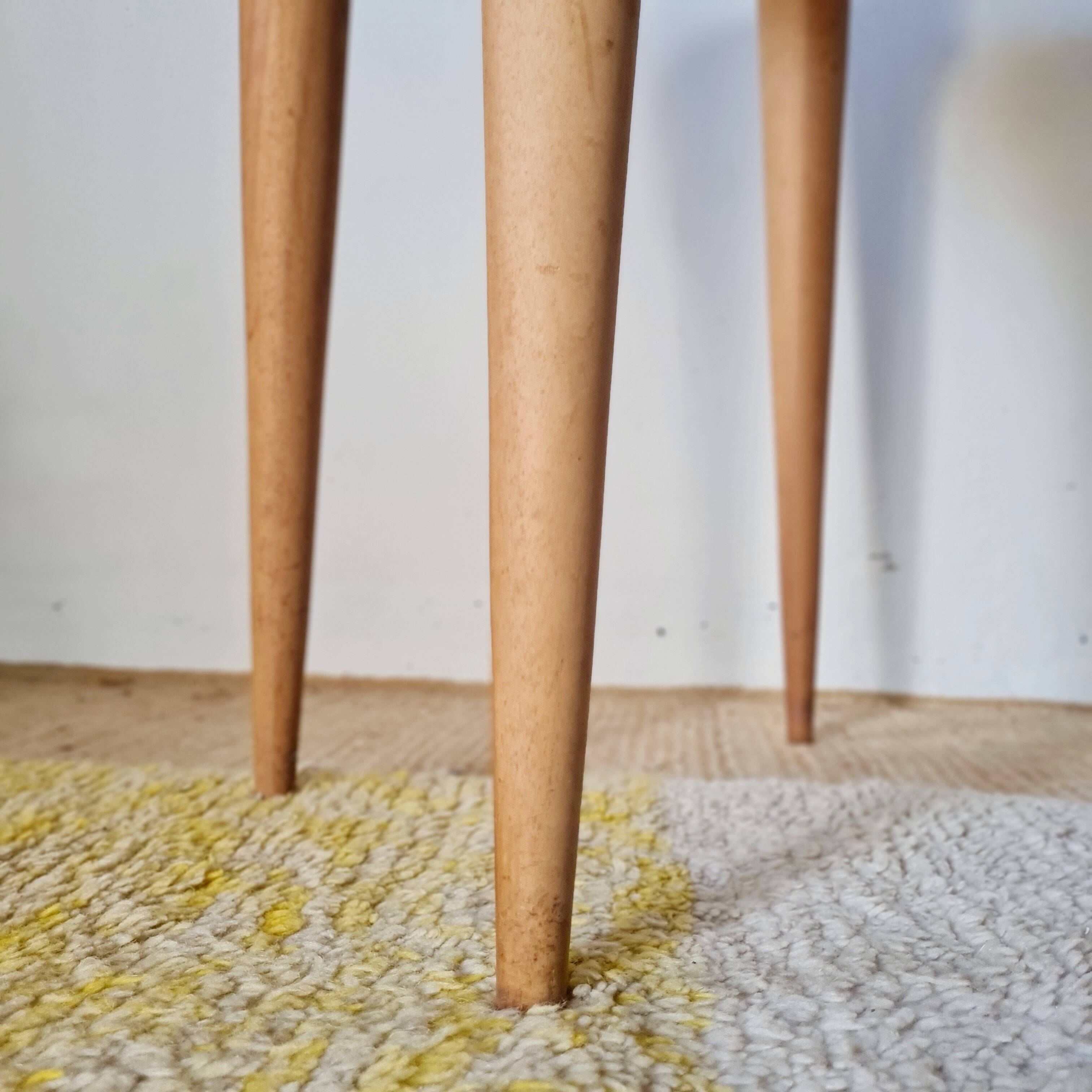 Tapered leg console table - bean-shaped canvas top