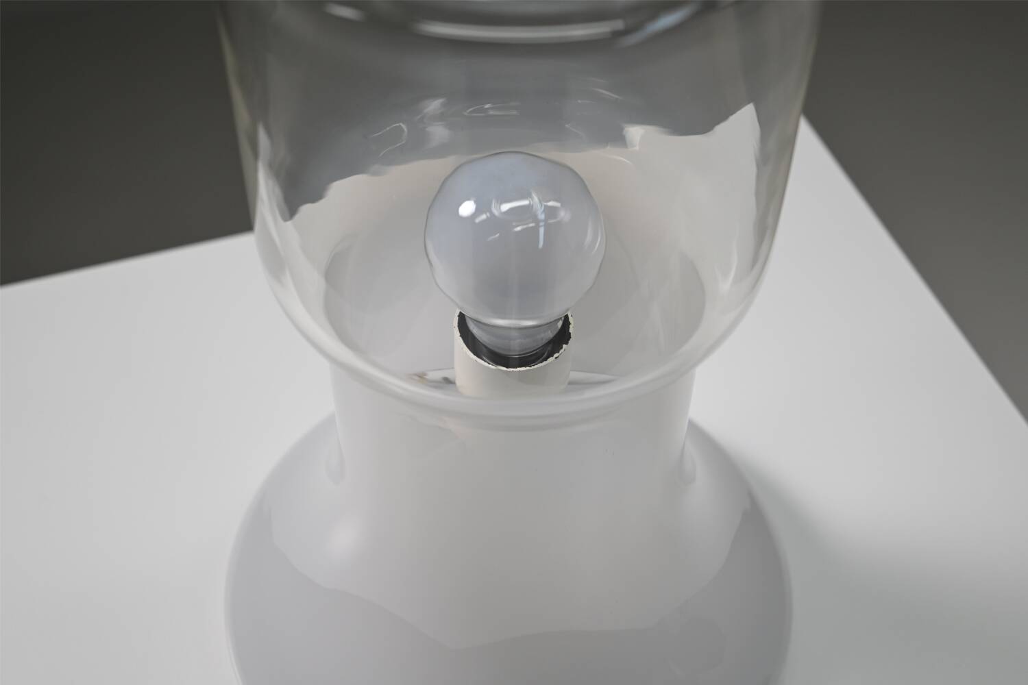 Glass Italian table lamp, 1970s Italy.