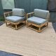Paire de fauteuils en rotin vintage