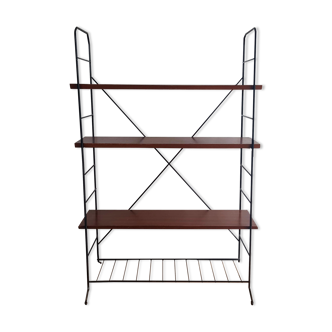 Modular shelf on feet String metal and wood