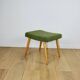 Tabouret à assise en boucle large vert-olive - pieds ronds en hêtre
