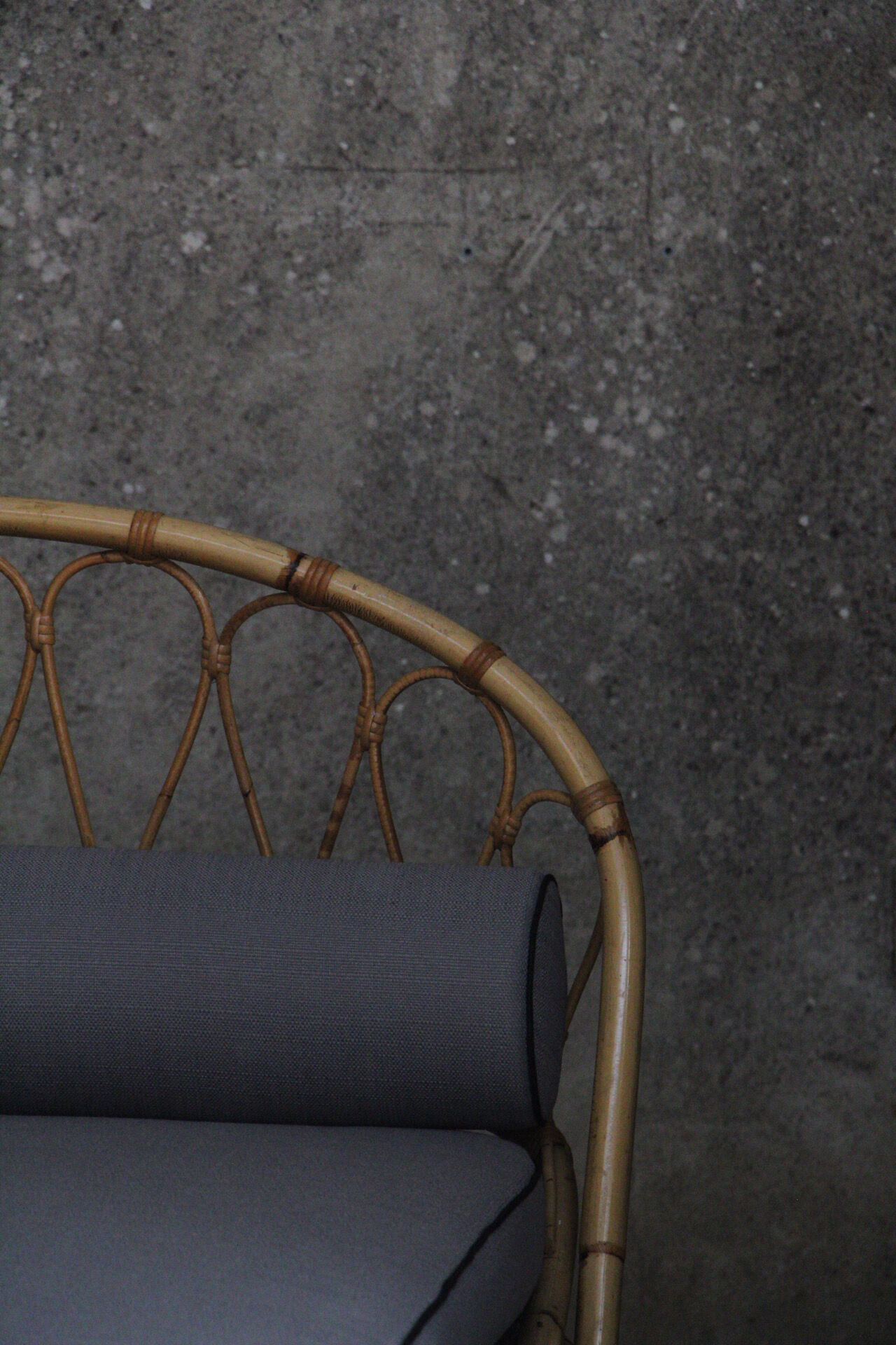 Daybed rotin Louis Sognot 1960
