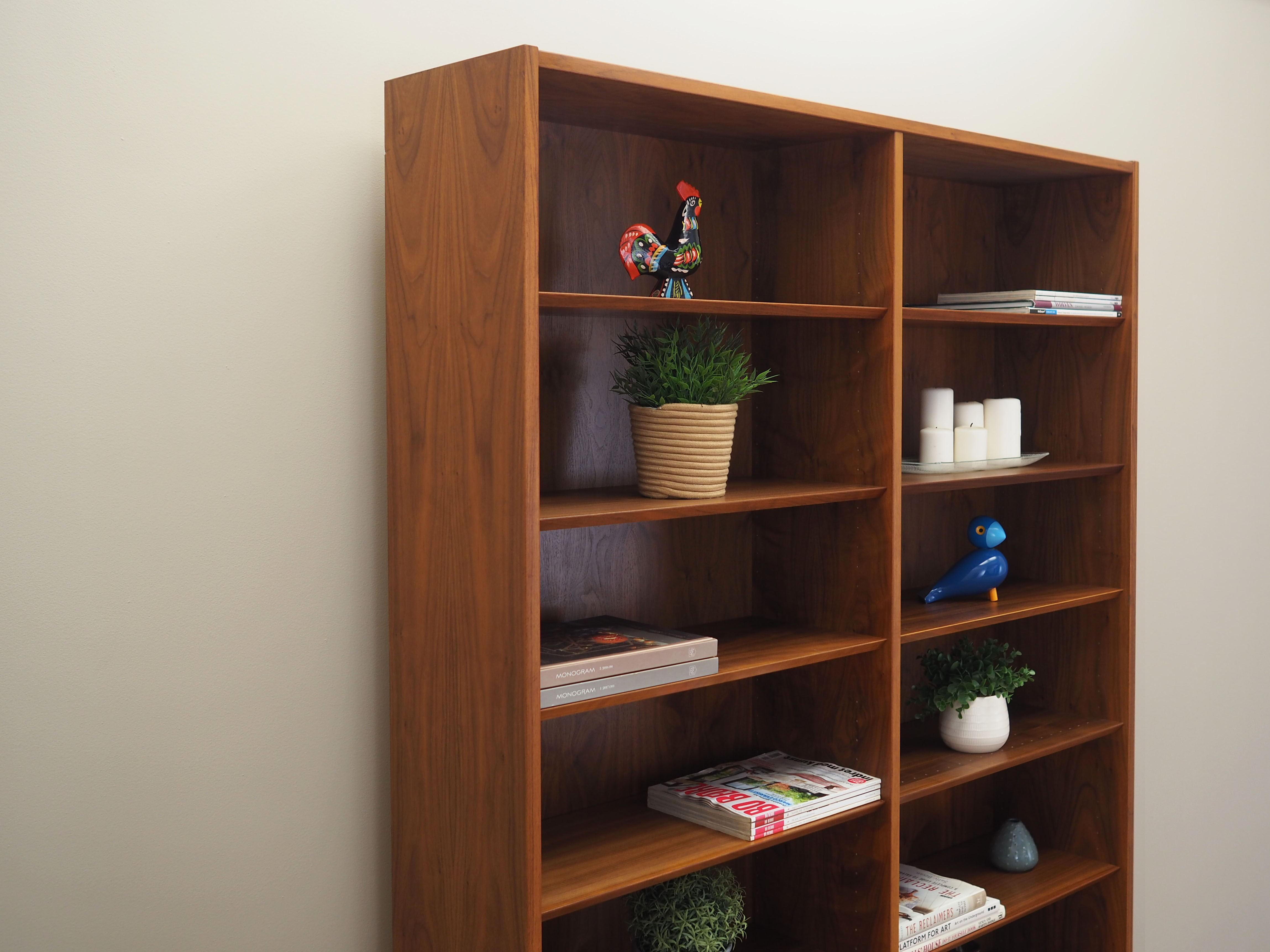 Walnut bookcase, Danish design, 1970s, production Hundevad