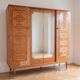 Vintage 1950s wooden wardrobe with mirror
