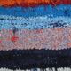 1970s Vintage Turkish Oushak Handmade Wool Cotton Blue Runner Rug 142x347