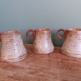 Puisaye stoneware mugs cups by Jean-Pierre Prud'homme