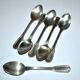 Set of 6 silver-plated coffee spoons Goldsmith Boulenger tulip frieze decoration 14cm