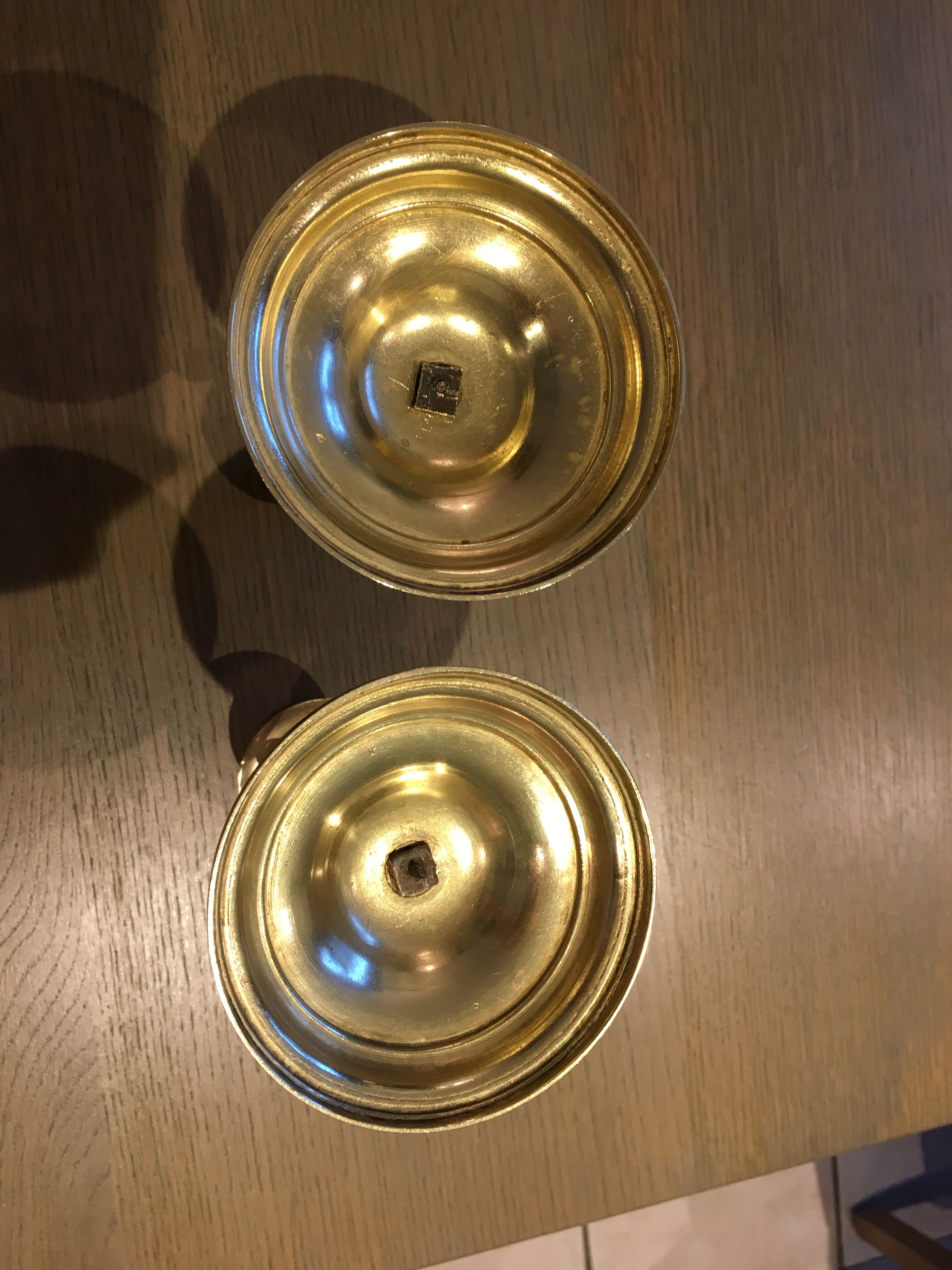 Ancient brass candlesticks