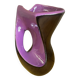 Free-form vase in iridescent black and mauve ceramic, Germany 1960