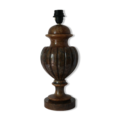 Pied de lampe balustre en onyx brun