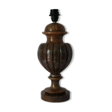 Pied de lampe balustre en onyx brun