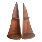 Paire d’étagères d’angle vintage
