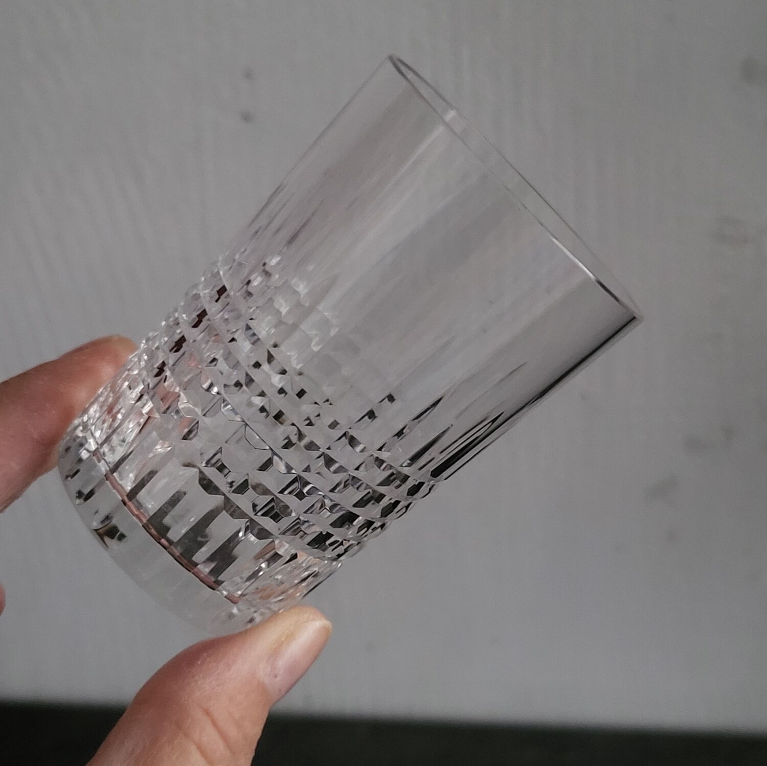 4 vintage crystal tumblers from Baccarat, model Nancy.