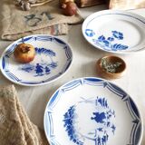 6 antique French dessert plates, Moulin des Loups, 4067