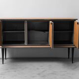 Buffet en bois vintage moderne des années 1950