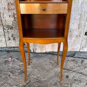 Antique nightstand louis xv style wood drawer + vintage case
