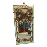 Antique trumeau mirror with putti decoration