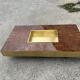 Willy Rizzo coffee table in walnut burl and brass 1970