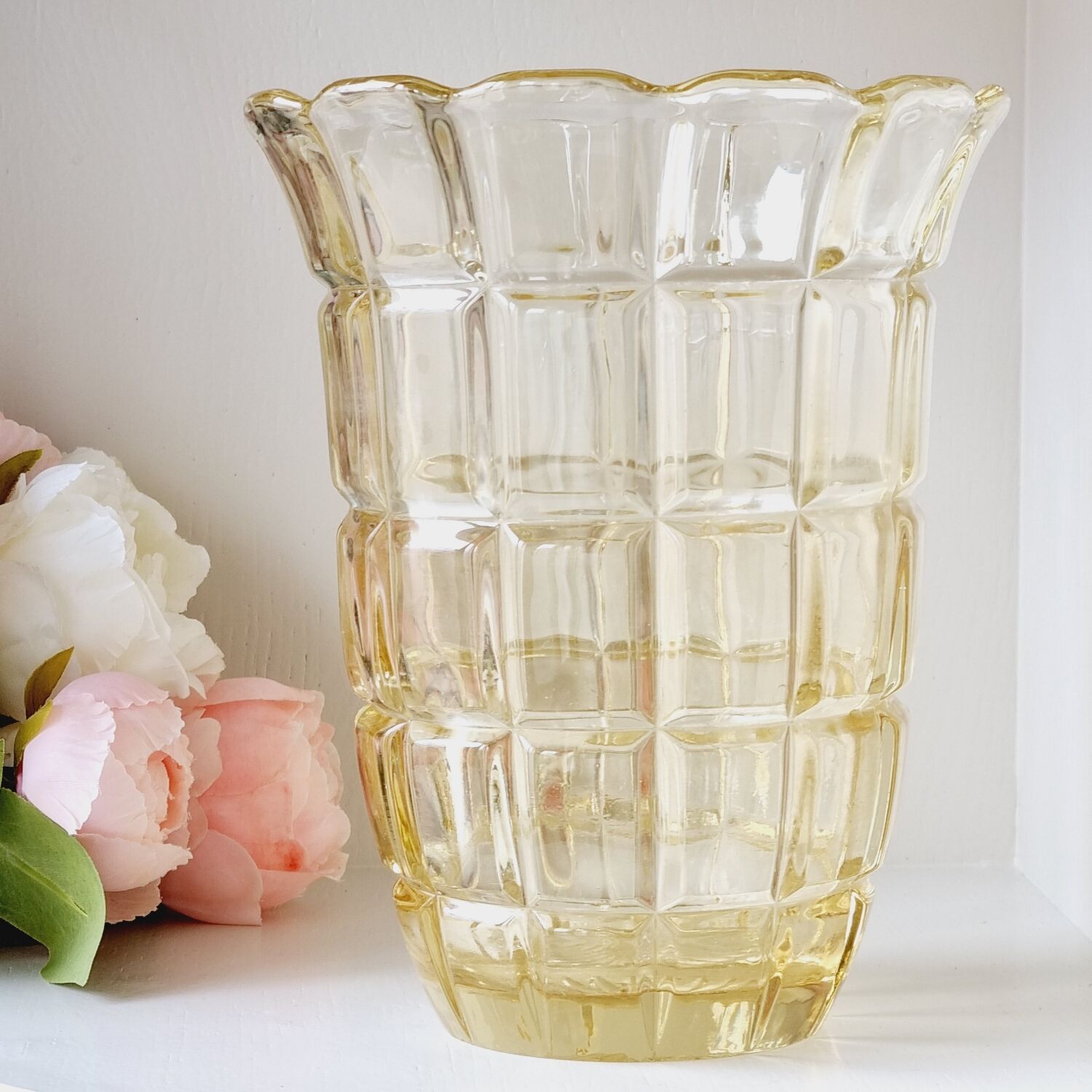 Yellow crystal vase