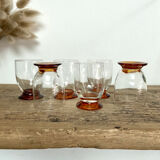 6 vintage liquor glasses