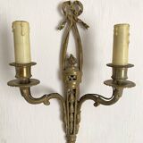 Paire d'appliques anciennes en bronze doré , style louis XVI