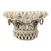 Coupe à fruits ou centre de table en céramique blanc crème par Charles de Boissimon