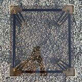 Small square black tubular side table